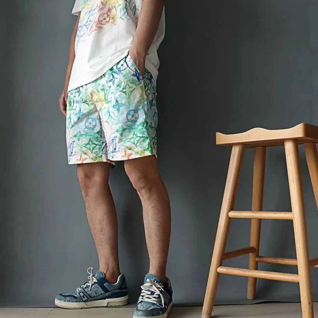Louis Vuitton/Louis Vuitton 21ss crayon graffiti nylon beach shorts